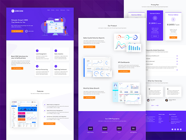 Zircon - Saas 1 Landing Page | Reactrepo